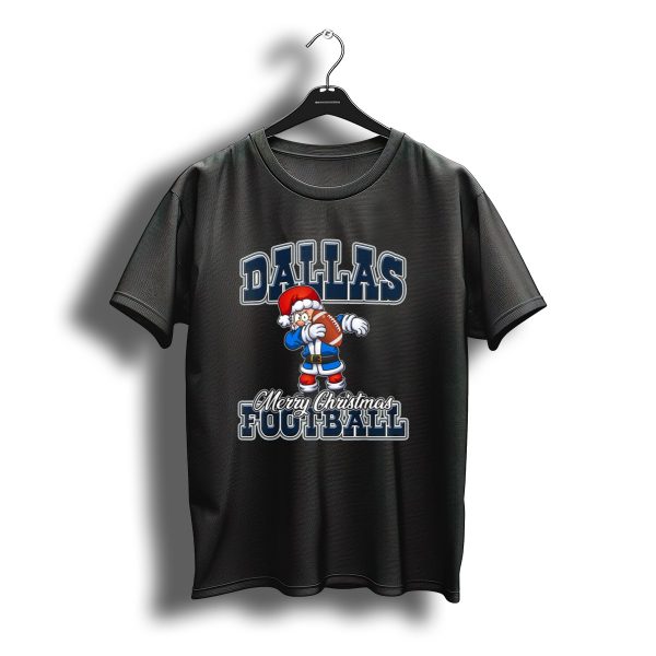 Dallas Merry Christmas Dabbing Santa Football T Shirt t shirt 1