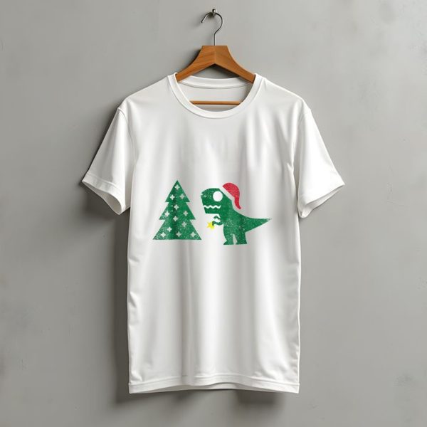 Damn Trex Hates Christmas Dinosaur Lover Funny Santa Dinosaur With Christmas Tree T Shirt t shirt 1 1