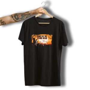 Dance Of The Living Dead Skeletons Spooky Halloween Scene T-Shirt