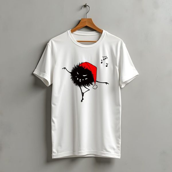 Dancing Evil Christmas Bug Santa Hat Music Notes T Shirt t shirt 1 1