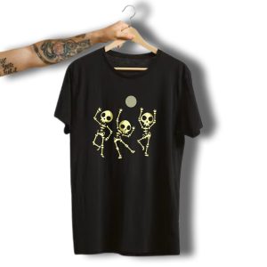 Dancing Skeletons Halloween Day Of The Dead Moon T-Shirt