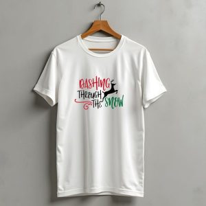 Dashing Through The Snow Reindeer Christmas T Shirt