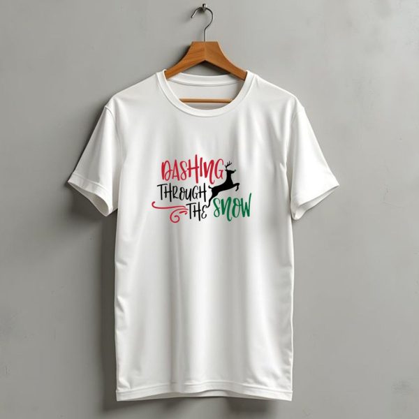 Dashing Through The Snow Reindeer Christmas T Shirt 1 t shirt 1