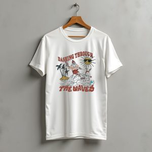 Dashing Through The Waves Miami Dolphins Christmas Santa Riding Dolphin T-Shirt