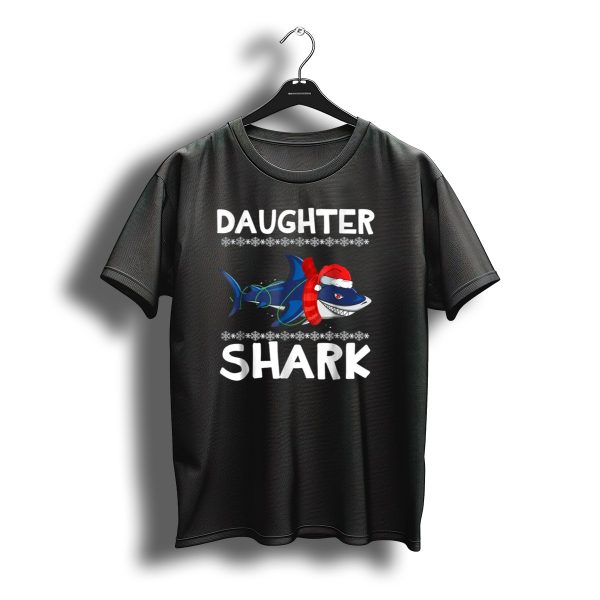 Daughter Shark Santa Hat Ugly Christmas T Shirt t shirt 1