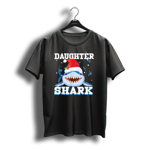 Daughter Shark Snowflakes Santa Hat Christmas T Shirt t shirt 1