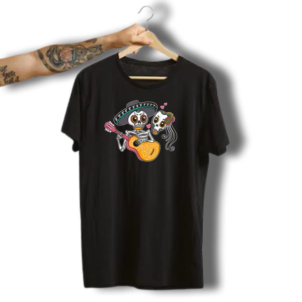 Day Of The Dead Mariachi Skeletons Halloween Guitar Serenade T Shirt 1 t shirt 1