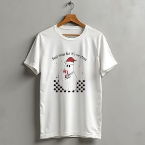 Dead Inside But Its Christmas Ghost With Santa Hat And Mug T Shirt