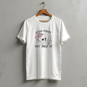 Dead Inside But Jolly Af Santa Skeleton Christmas T-Shirt