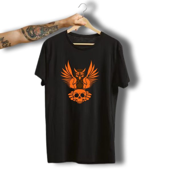 Dead Skeleton Skull Halloween Owl Horror Colored T Shirt t shirt 1