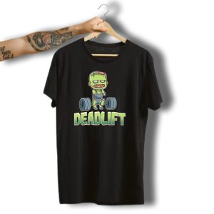 Deadlift Zombie Funny Halloween Gym Workout Cartoon Style Iconic Fitness T-Shirt
