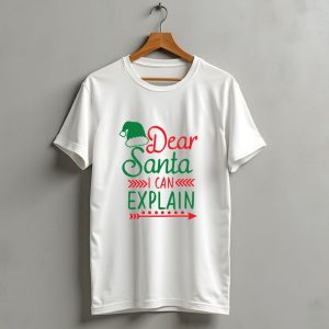Dear Santa I Can Explain Christmas Edition Santa Hat Arrow T Shirt