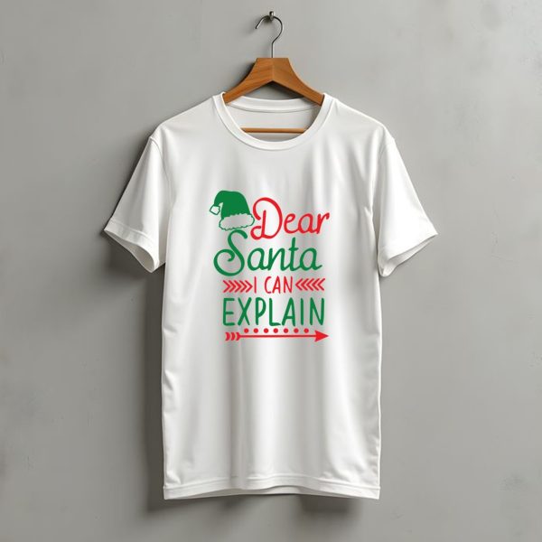 Dear Santa I Can Explain Christmas Edition Santa Hat Arrow T Shirt t shirt 1 1