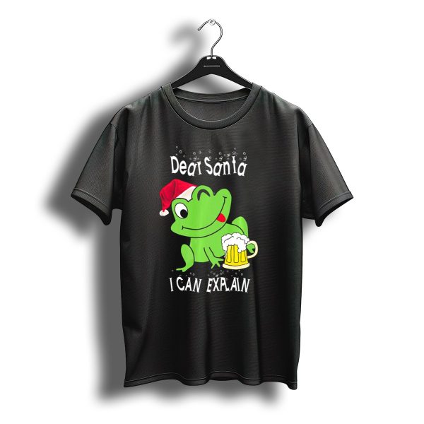 Dear Santa I Can Explain Christmas Festive Tipsy Santa Frog T Shirt t shirt 1