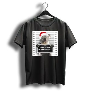 Dear Santa I Can Explain Koala Mugshot Christmas Santa Hat T Shirt