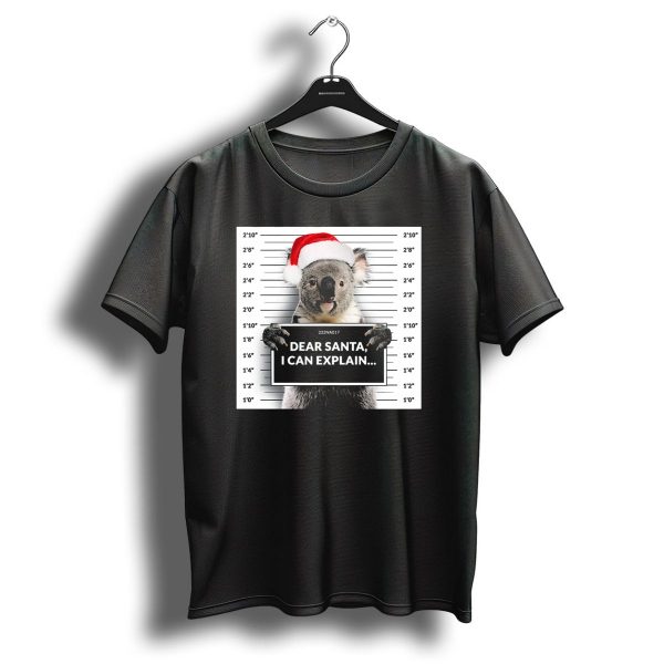 Dear Santa I Can Explain Koala Mugshot Christmas Santa Hat T Shirt 1 t shirt 1
