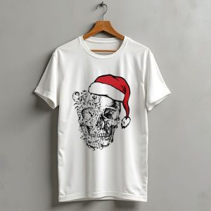 Deck The Halls With Skulls And Bodies Santa Hat Christmas Skull T Shirt