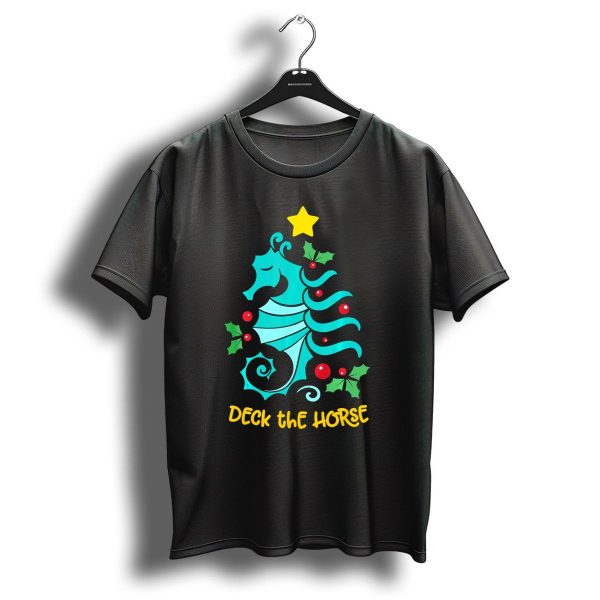 Deck The Horse Christmas Seahorse Coastal Sea Lover T Shirt 1 t shirt 1