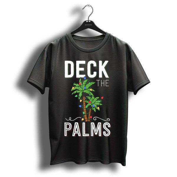 Deck The Palms Tropical Hawaii Christmas Lights Palm Holiday T Shirt 1 t shirt 1