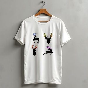 Deer Christmas Colorful Antler T Shirt