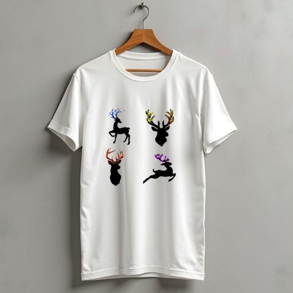 Deer Christmas Colorful Antler T Shirt 1 t shirt 1