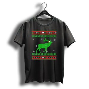 Deer Christmas Ugly Santas Hat Snowflakes Reindeer Festive T Shirt