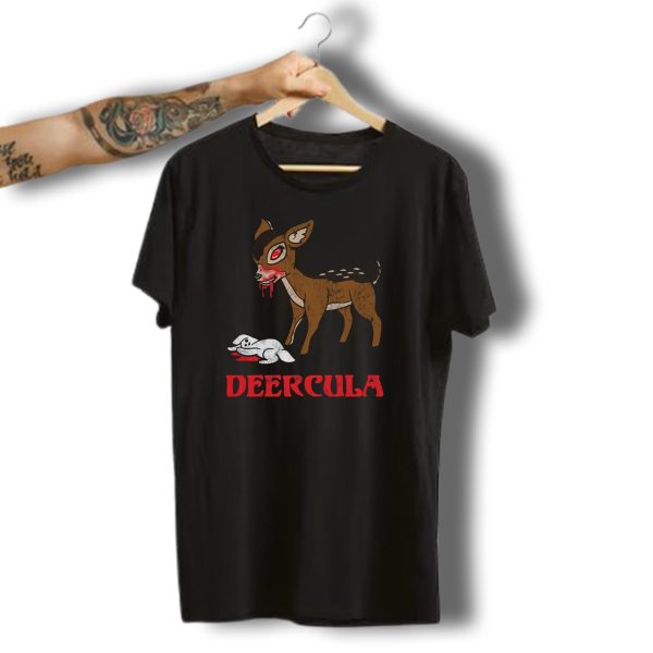 Deercula Retro Vintage Halloween Horror Deer Rabbit Bunny T Shirt t shirt 1