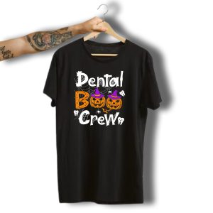 Dental Boo Crew Halloween Dental Humor Pumpkins Teeth Spiders T-Shirt