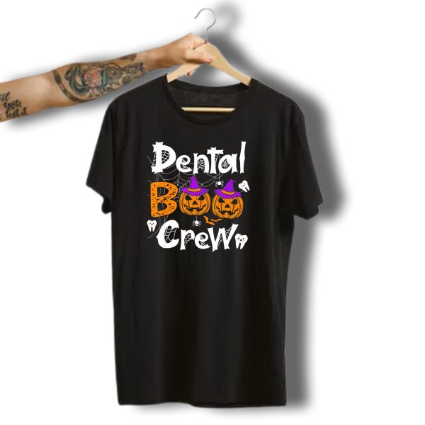 Dental Boo Crew Halloween Dental Humor Pumpkins Teeth Spiders T Shirt t shirt 1