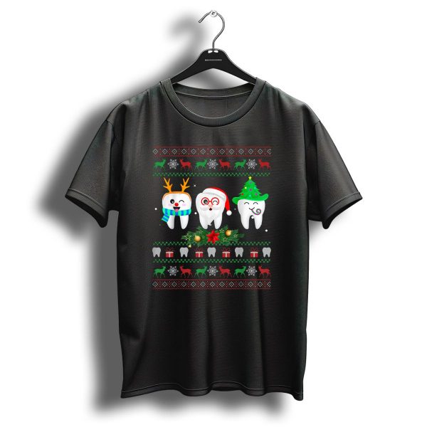 Dental Hygienist Dentist Christmas Teeth Santa Reindeer Tree T Shirt 1 t shirt 1
