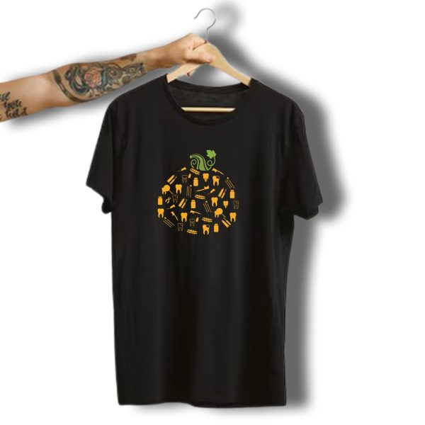 Dental Pumpkin Funny Halloween Dentist Hygienist Tools T Shirt t shirt 1 1