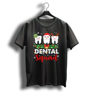 Dental Squad Hygienist Dentist Love Christmas Snowflakes Fun T-Shirt