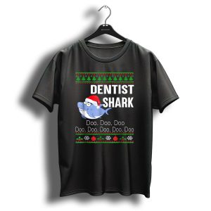 Dentist Shark Doo Doo Doo Christmas Santa Hat Holiday T Shirt
