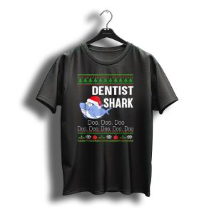 Dentist Shark Doo Doo Doo Christmas Santa Hat Holiday T-Shirt