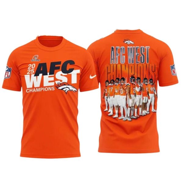 Denver Broncos AFC West Champions 2025 AOP T Shirt 1