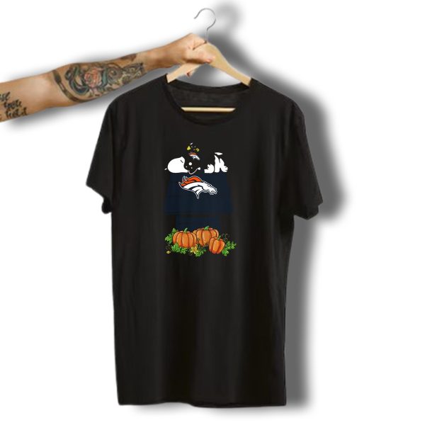 Denver Broncos Snoopy Halloween Pumpkin House T Shirt t shirt 1