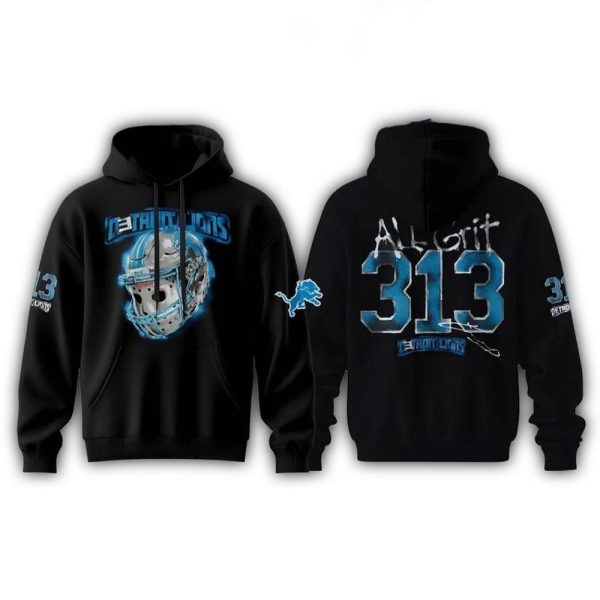 Detroit Lions All Grit 313 AOP Hoodie 1