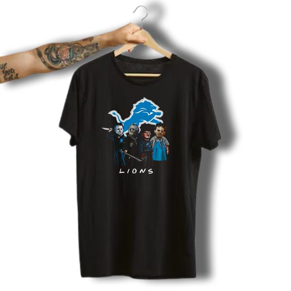 Detroit Lions Halloween Horror Characters Team Squad T Shirt t shirt 1
