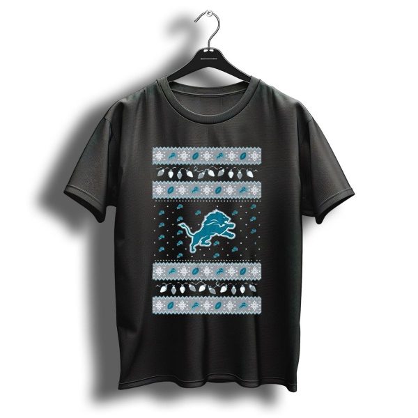 Detroit Lions Holiday Lights Ugly Sweater 2024 Christmas Football T Shirt 1 t shirt 1