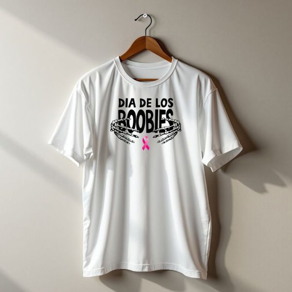 Dia De Los Boobies Skeleton Hands Pink Ribbon Halloween T Shirt 1 t shirt 1