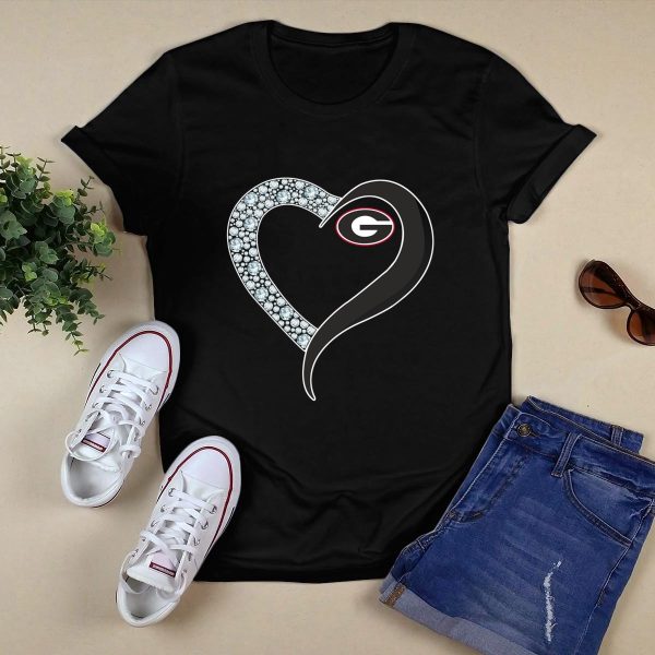 Diamond Georgia Bulldogs Heart shirt 1