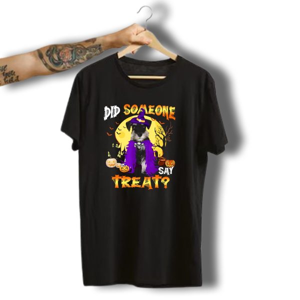 Did Someone Say Treat Miniature Schnauzer Halloween Pumpkins And Witch Hat T Shirt t shirt 1