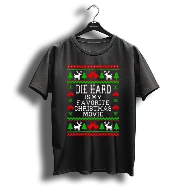 Die Hard Is My Favorite Christmas Movie Reindeer Trees Holiday T Shirt 1 t shirt 1
