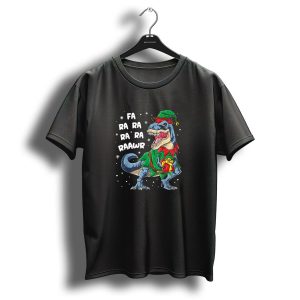 Dinosaur Christmas Fa Ra Ra Rawr Rex Elf Gift Present T-Shirt