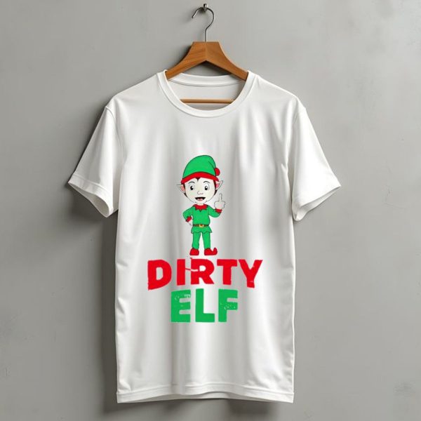 Dirty Elf Christmas Middle Finger T Shirt 1 t shirt 1
