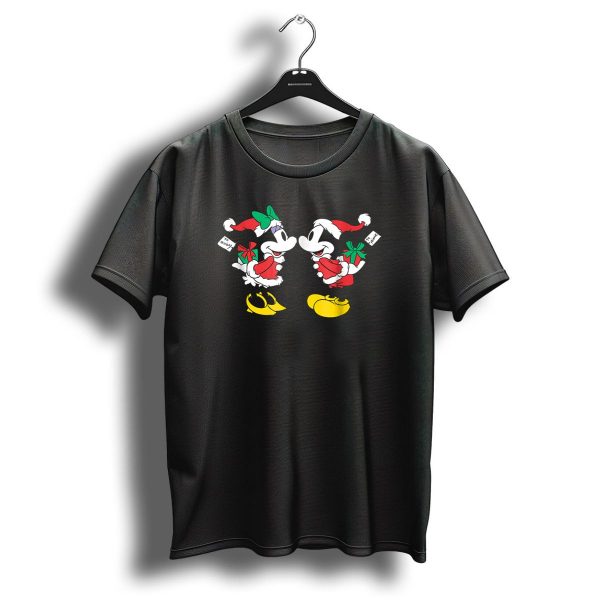 Disney Christmas Mickey Minnie Santa Hats Gift Exchange T Shirt 1 t shirt 1