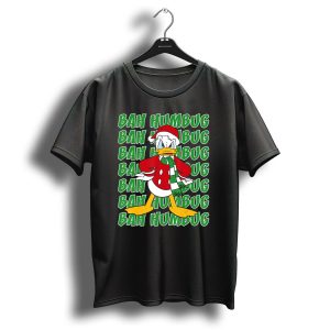 Disney Donald Duck Bah Humbug Christmas Santa Hat And Scarf T Shirt
