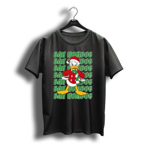 Disney Donald Duck Bah Humbug Christmas Santa Hat And Scarf T-Shirt