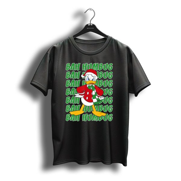 Disney Donald Duck Bah Humbug Christmas Santa Hat And Scarf T Shirt t shirt 1