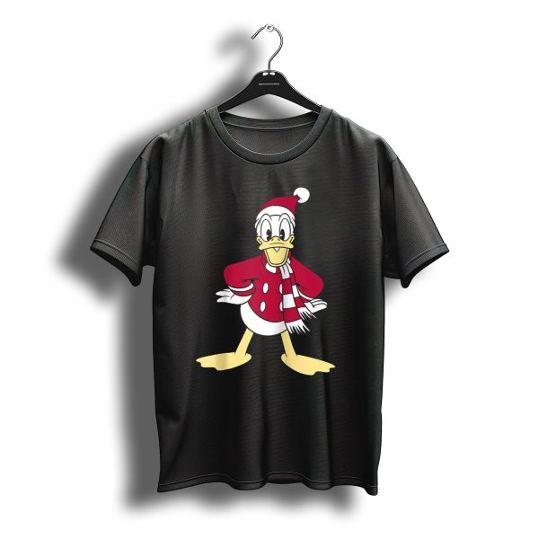 Disney Donald Duck Christmas Classic Portrait Santa Suit And Scarf T Shirt t shirt 1